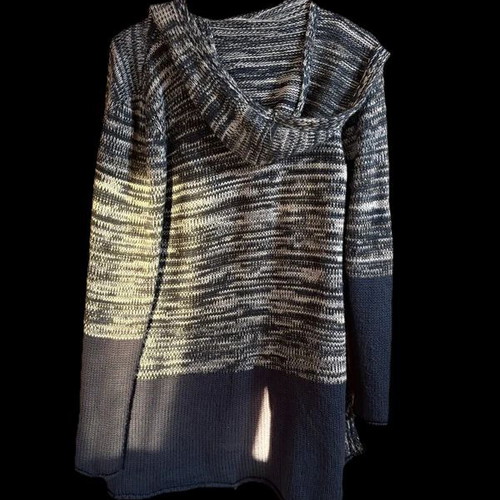 F&K Women's Knit Cardigan Navy Melange Size M Like New