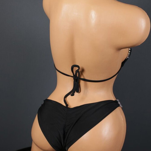 Black shiny bikini swimsuit new, sizes S and M