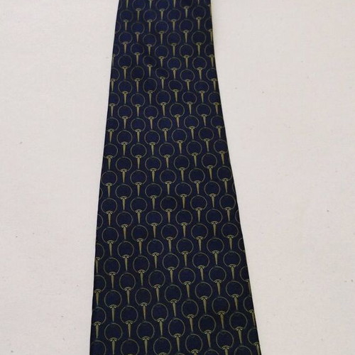 Fabergé silk tie 100% blue like new with gold pattern