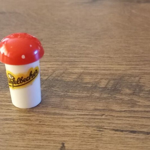 Würfelbecher collector's dice cup like new, fly agaric shape from the 70s