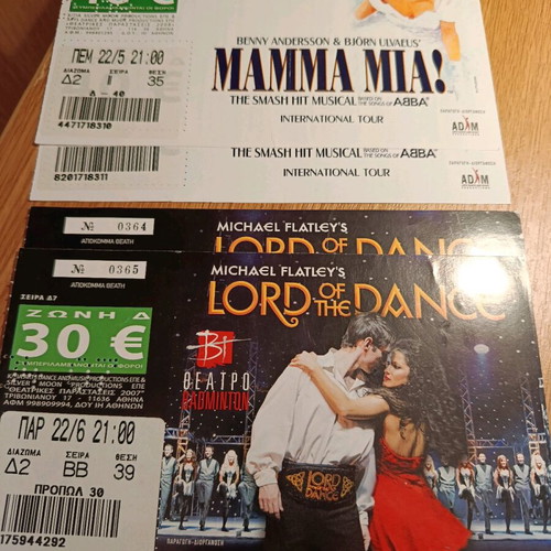 Set of four musical dance show tickets like new