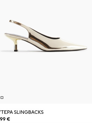 Pointed gold pump like new, size 41, H&M