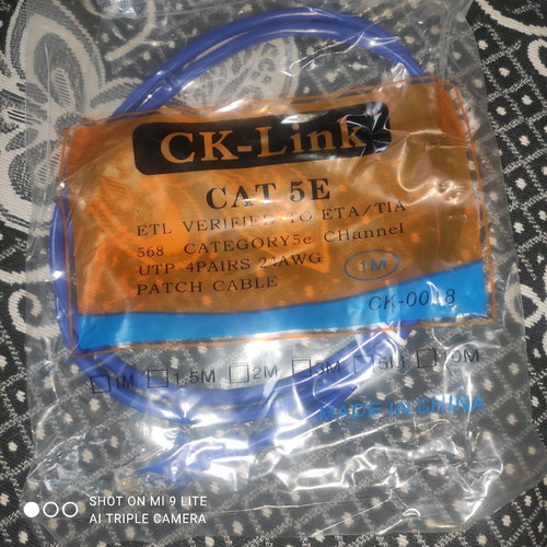 Ethernet cable 1GBPS new, 1 meter length