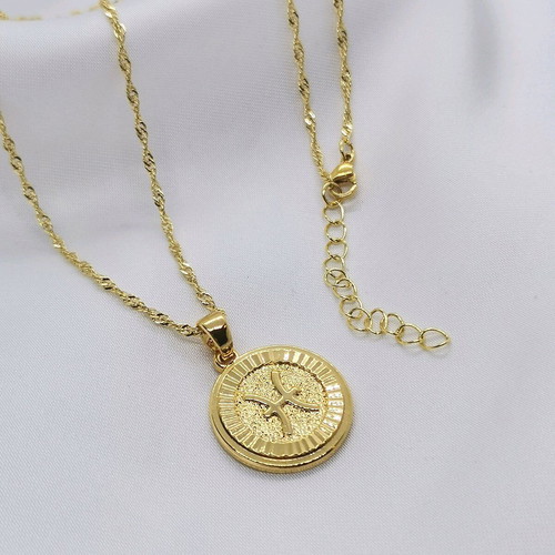 Pisces Zodiac Necklace 18K Gold Plated New