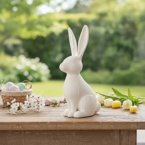 Decorative rabbit with ridges 20 cm like new, plastic