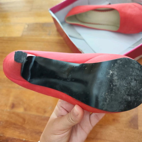 High heels used, size 40, pink suede pumps