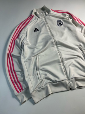 Adidas Vintage Real Madrid Y2k 2020-2021 Track Jacket Soccer Fleece like new, pink
