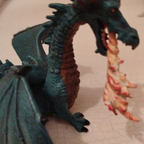 Papo Blue Fire Breathing Dragon collectible figure like new