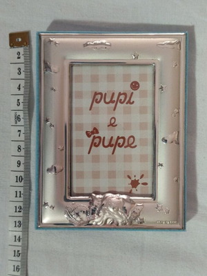 Pupi e Pupe silver children's photo frame, 8x5 cm