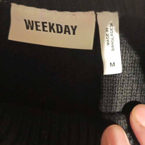 Weekday knitted sweater new, black heavy cotton pullover size M