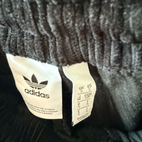 Adidas corduroy pants like new, black and white
