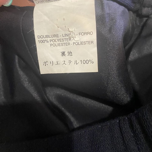 High-waisted women's office skirt with decorative buttons, pleats, like new, blue