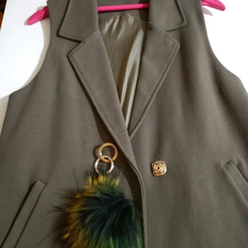 Christian Lacroix cashmere vest olive, like new, size M-L