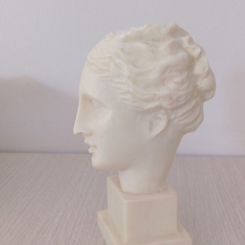 Alabaster bust of Hygeia used, handmade statue 14 cm
