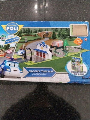 Silverlit Robocar Poli Brooms Town Map used, headquarter