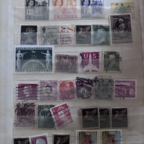 Stamps collection in album, 11 sheets