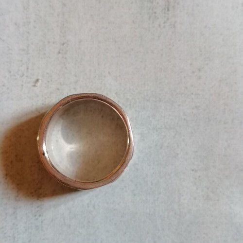 925 Silver wedding ring with embossed Yin Yang no 53 or 55 or 58