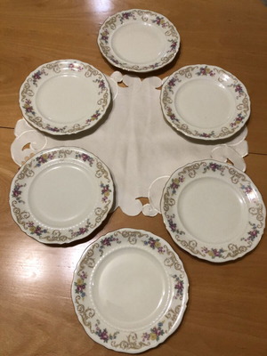 Pirkenhammer porcelain plates like new with floral rococo gold trim