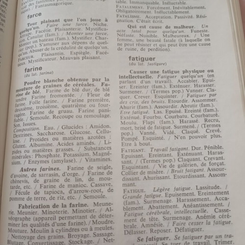 Larousse Dictionnaire Analogique and Thésaurus French dictionaries used