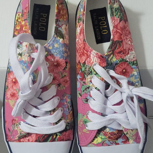 Polo Ralph Lauren floral sneakers new, size 37, pink multicolor