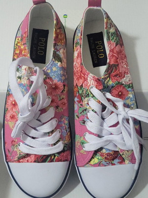Polo Ralph Lauren floral sneakers new, size 37, pink multicolor