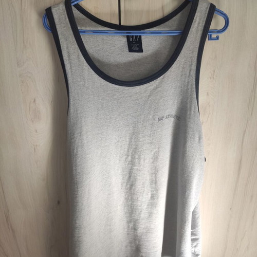 GAP Athletic Ringer Tank Top used, men's size XL, grey melange