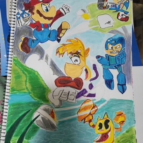Watercolor painting hand-drawn with marker new