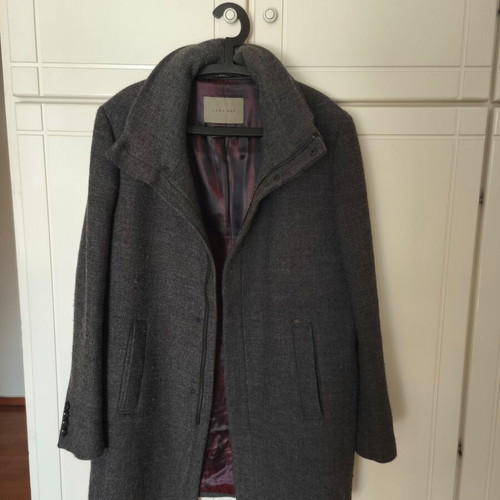 Men's Zara half coat used, gray, size L