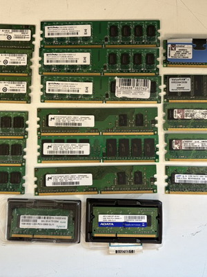 RAM memory pack used, 19 DDR, DDR2 & DDR3L modules for desktop and laptop