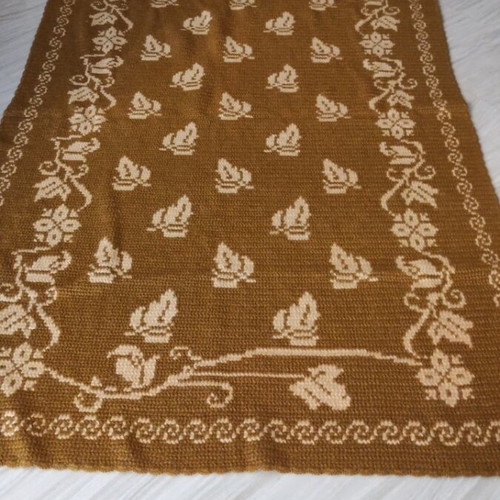 Knitted wool blanket like new, handmade 1.90x1.28 m