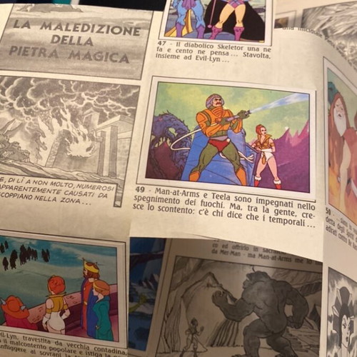Panini Masters of the Universe Sticker Album used for transfer