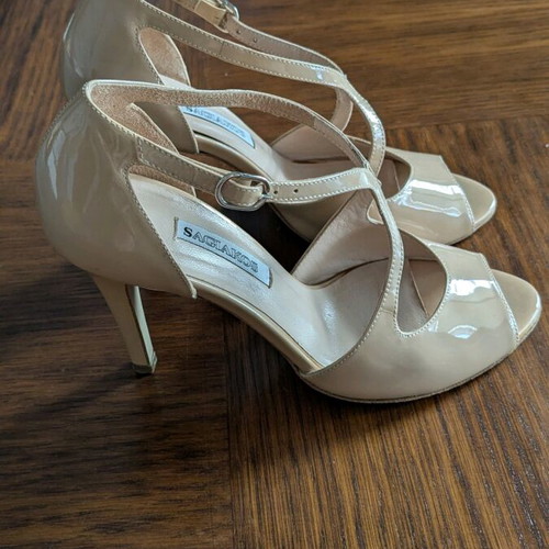 Sagiakos nude leather high-heeled sandals size 37 like new