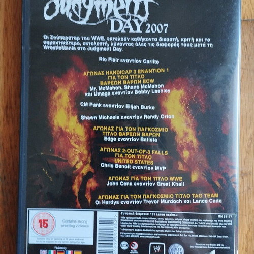 DVD WWE Judgement Day 2007 used, televised show with subtitles