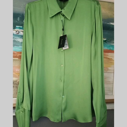 Massimo Dutti shirt new viscose green size 42