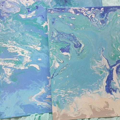 Paintings on cardboard new, Aegean 24x30cm and Ionian 18x24cm