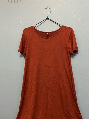 Stradivarius A-line dress in terracotta color like new, size S