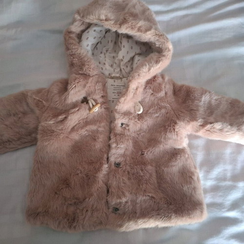 Zara brown fur toddler coat 18-24 months (92cm)