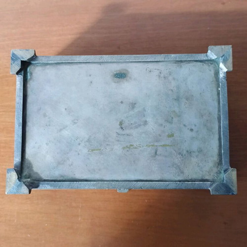 Antique bronze handmade box used, numbered artwork