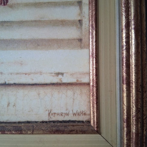 Kathryn White decorative art prints set of 2, like new, 31x31 cm