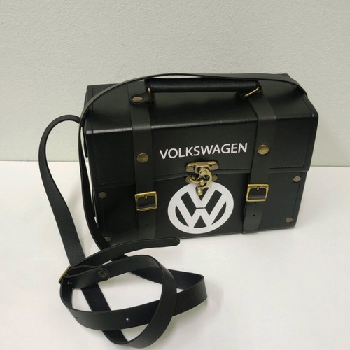 Volkswagen style box handbag new, adjustable strap, black