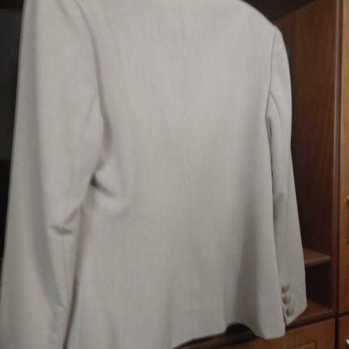 Women's handmade jacket like new, soft beige-pink, size medium, crepe fabric