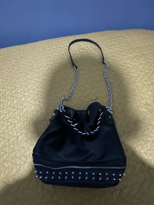 Zara shoulder bag used, black and silver