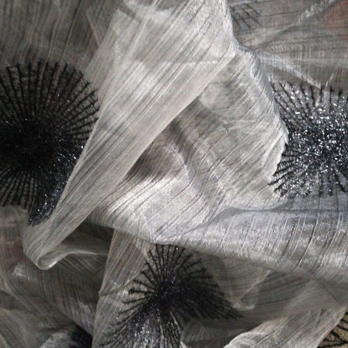 High-quality transparent fabric 2.80 m height, artificial silk-polyester