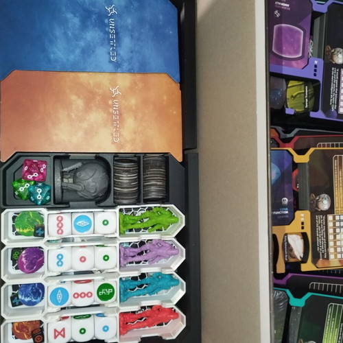 Unsettled 3D printed insert for board game and expansions