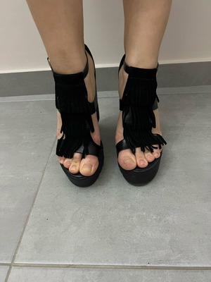 Makis Kotris platform shoes used, full leather, size 37, black