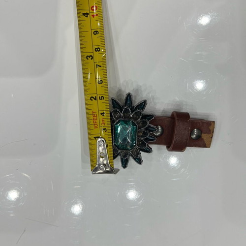 Belt buckle used, green, size 55