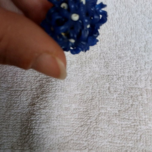 Clip-on earrings new, lightweight, plastic, white and blue