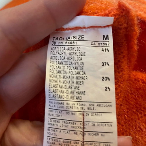 Benetton sweater size M orange like new