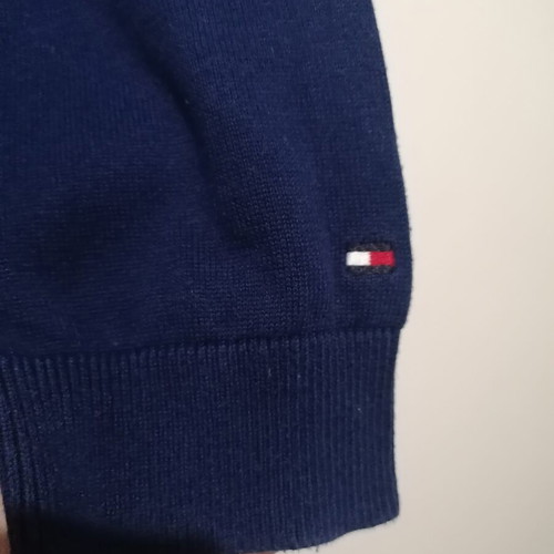 Tommy Hilfiger cotton sweater used, blue check, size L