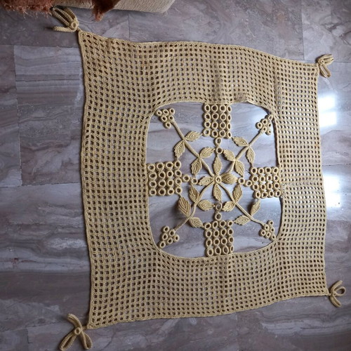 Handmade knitted piece new, dimensions 56×59